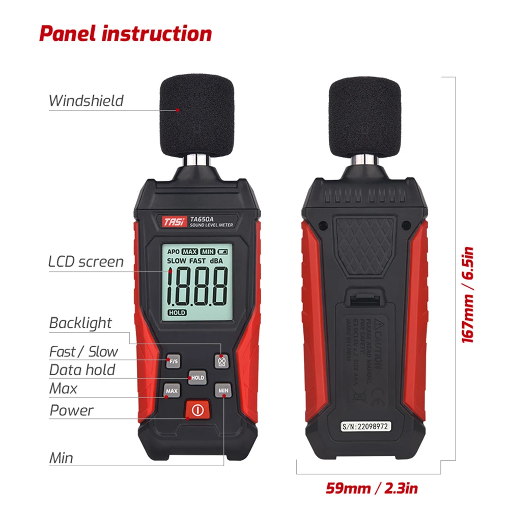 【SG】Mini Digital Sound Level Meter with LCD Display Noise Meter Decibel ...