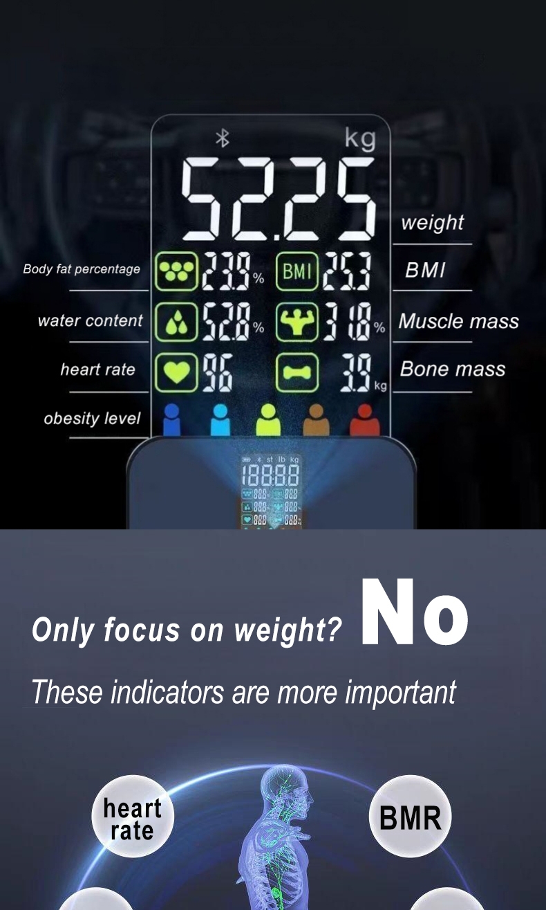 Heart rate scale smart scale digital weighing scale with heart rate ...