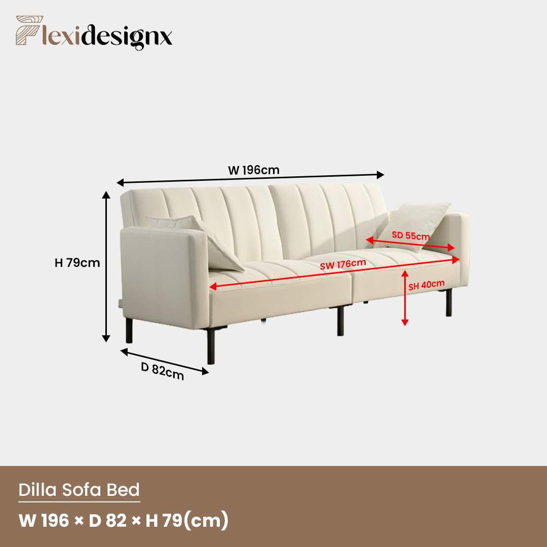 Flexidesignx DILLA Sofa Bed Brown Color Anti Cat Scratch, Easy Clean ...