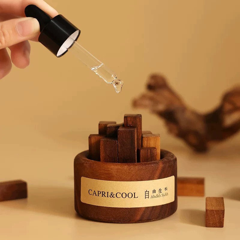 Wood passive diffuser for essential oil, aroma beech black walnut 100% ...