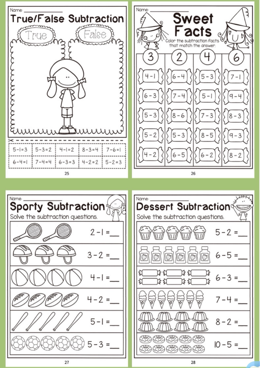 Kindergarten Math Workbook | Addition & Subtraction Practice Worksheets ...