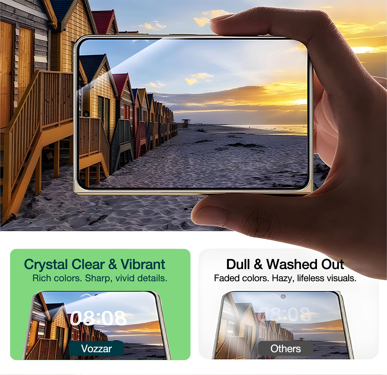 VOZZAR Screen Protector For iPhone DUO 18 Pro Max 17 16 15 Plus Air 360 ...