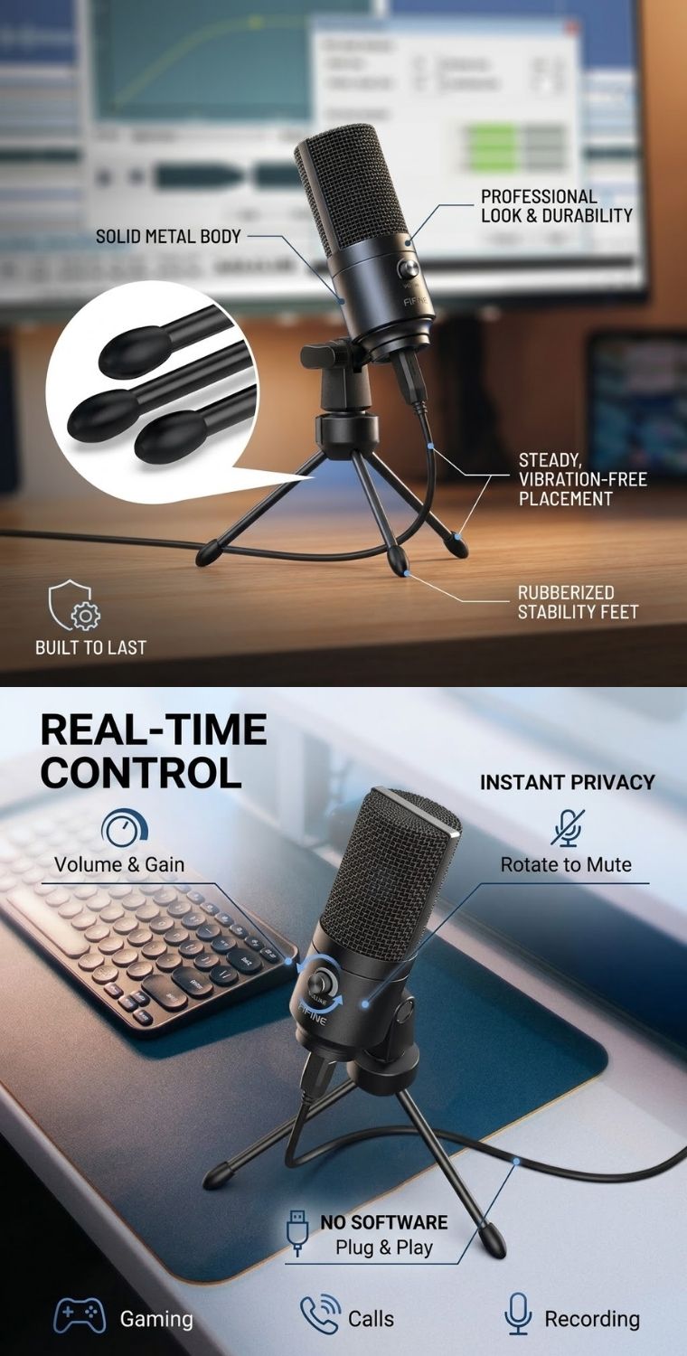 FIFINE K669B USB Condenser Microphone | Shopee Singapore