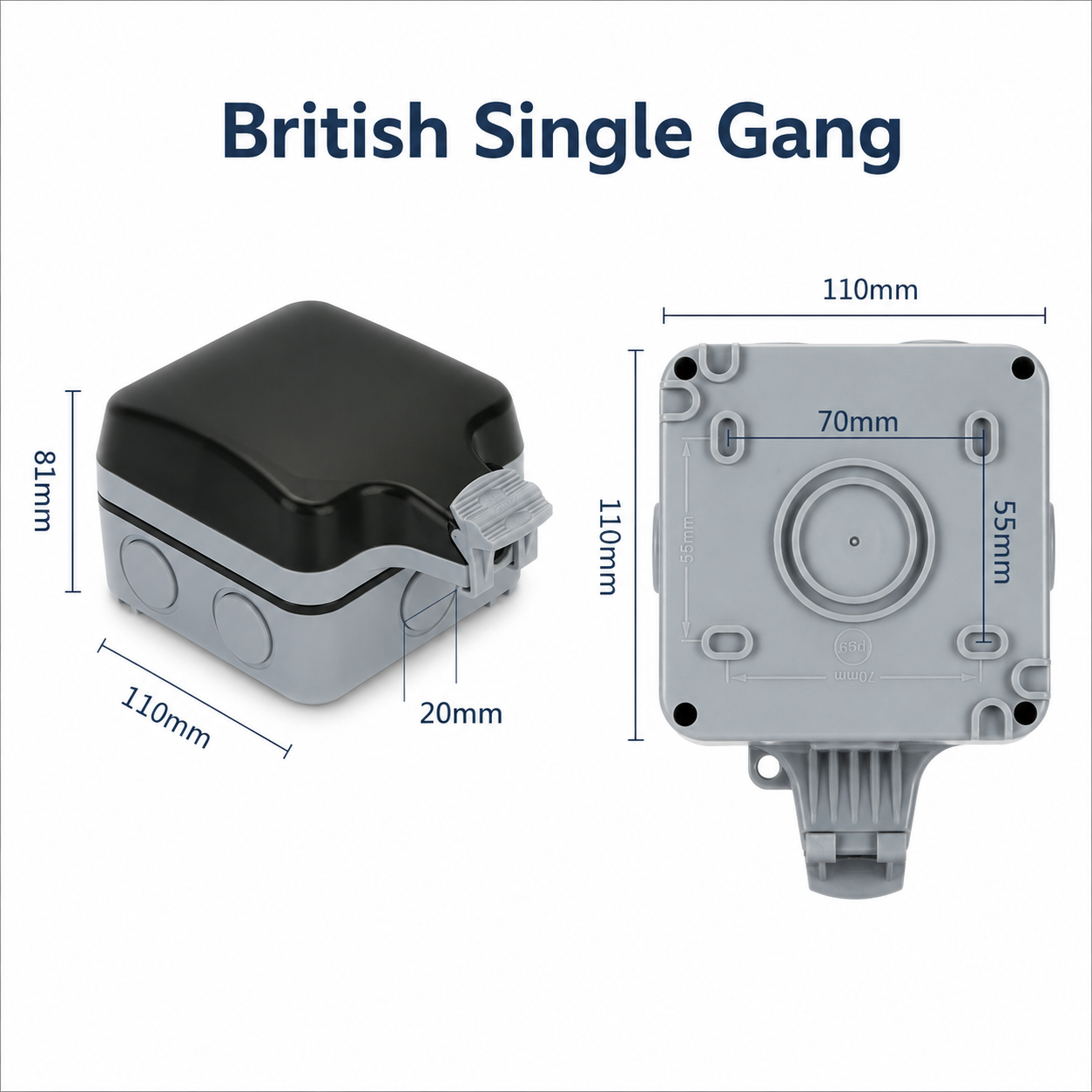 【SG】IP66 Waterproof Switch Socket Box Weatherproof Double Power Socket ...