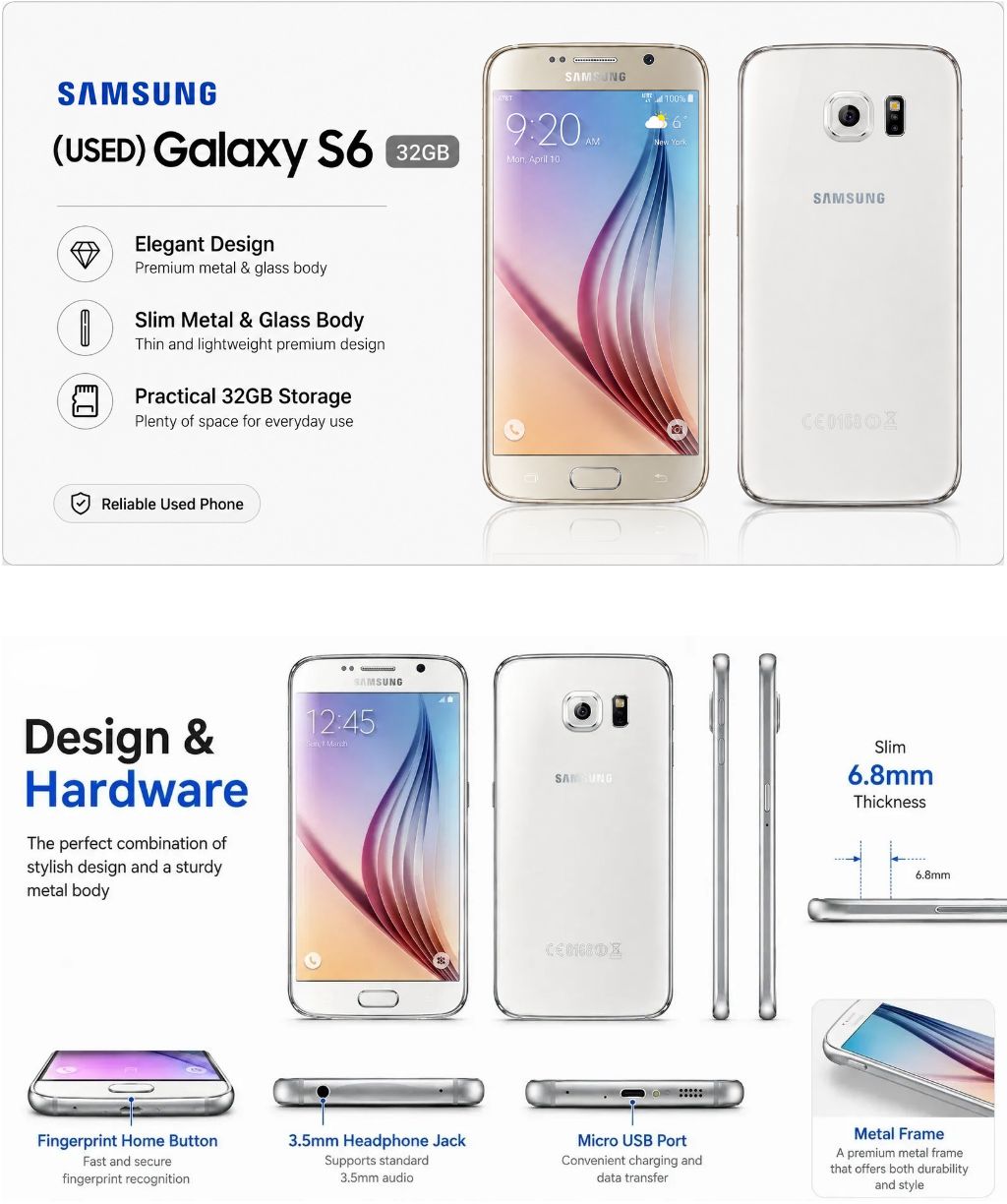 (Used) Samsung Galaxy S6 32GB 3GB RAM 5.1