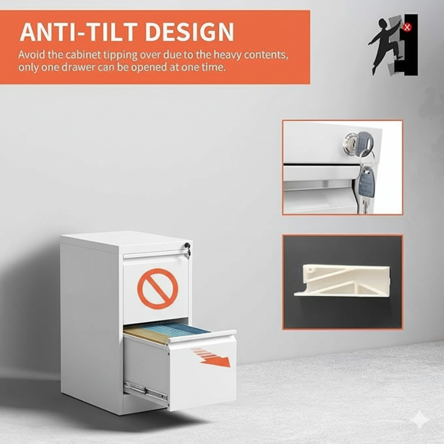 Filex 2 Drawer Office Filing Drawer Cabinet White Office Files Storage ...
