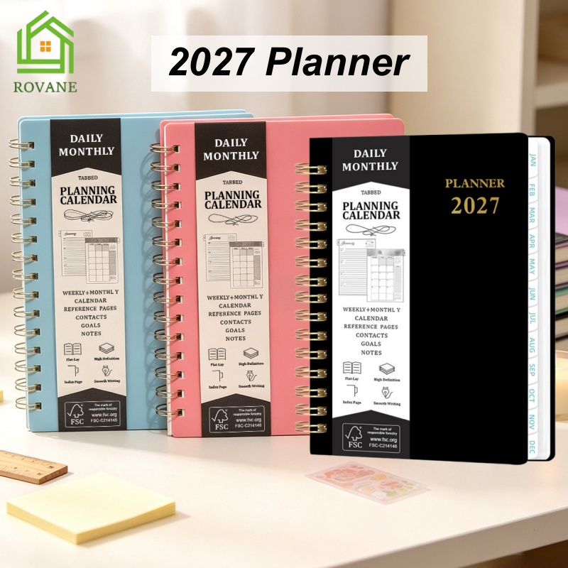 {SG} 2027 Planner A5 Weekly & Monthly Planner Notebook Waterproof 140 ...
