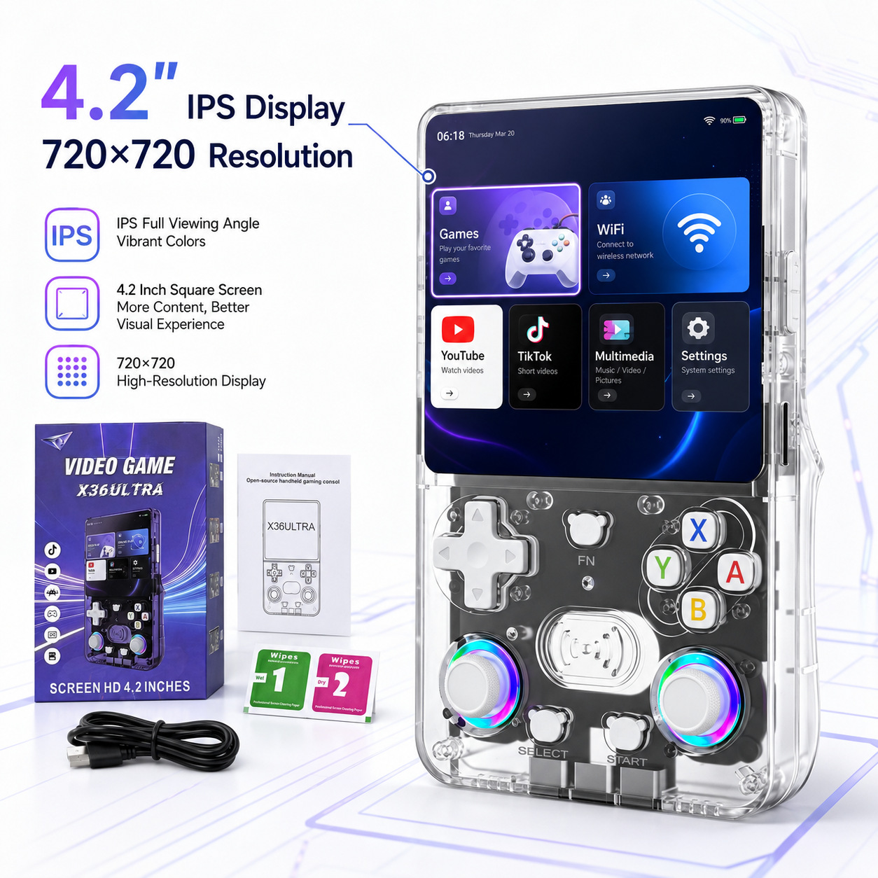 New R36 X36 Ultra R36s Retro Handheld Video Game Console WIFI Battle ...