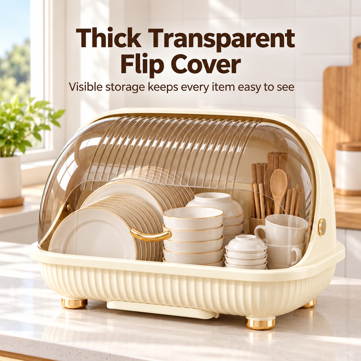 【SG】Cup Storage Organizer Desktop Water Glass Holder Drain Tray 36cm PP ...
