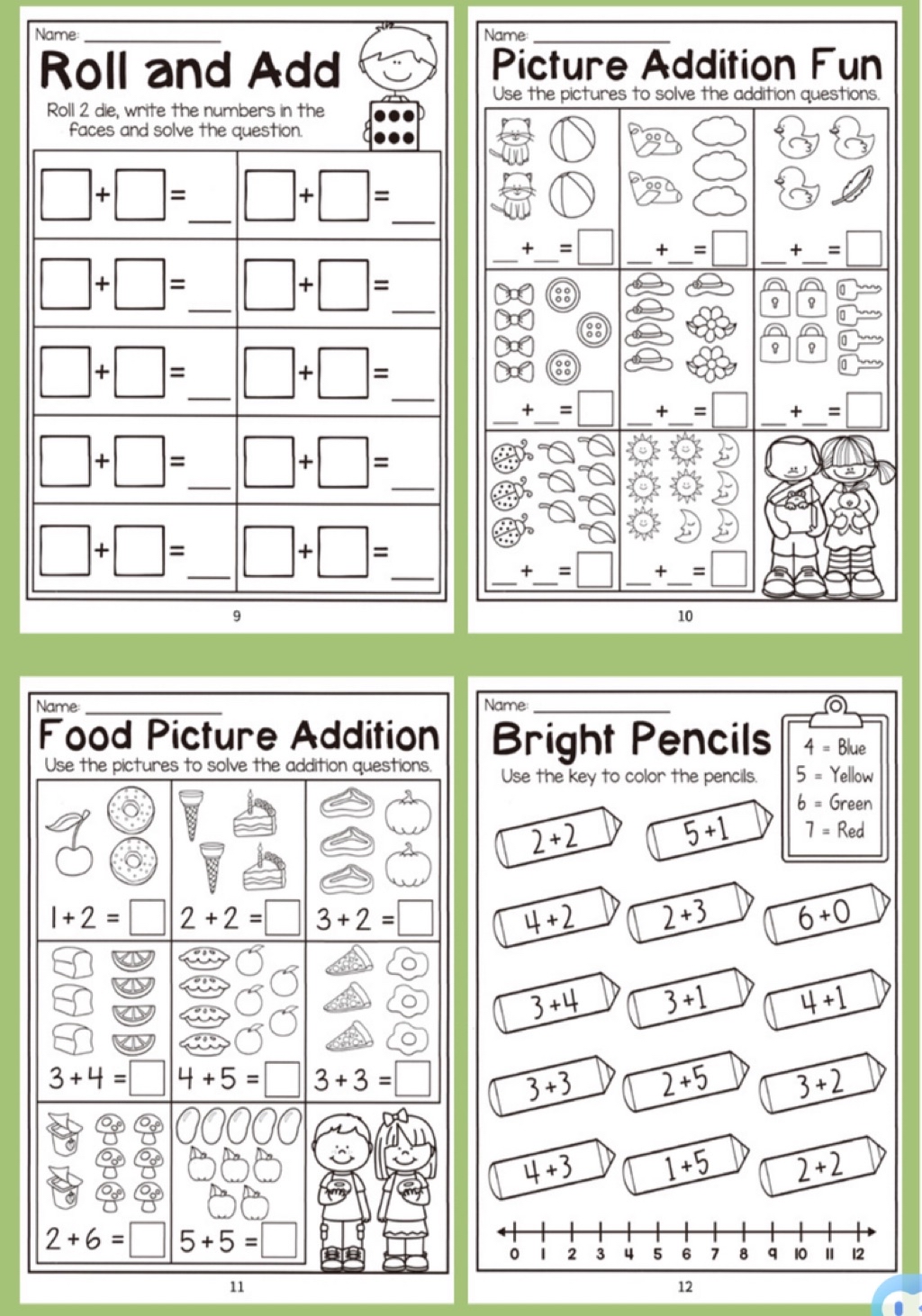 Kindergarten Math Workbook | Addition & Subtraction Practice Worksheets ...