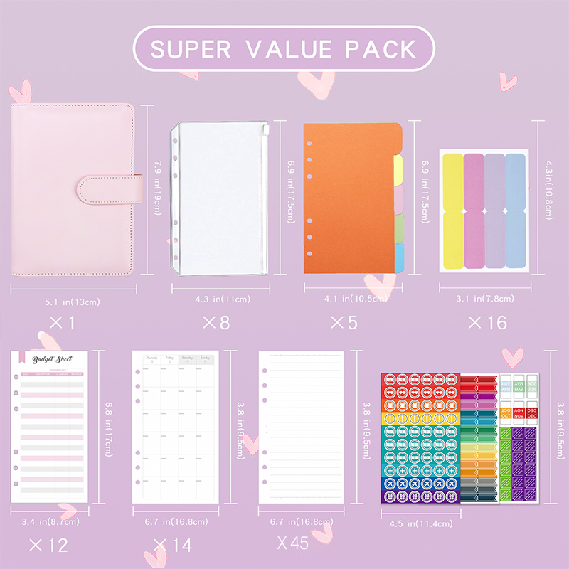 【SG】84 Sheets A6 Budget Binder Currency Organizer Planner Loose-leaf ...