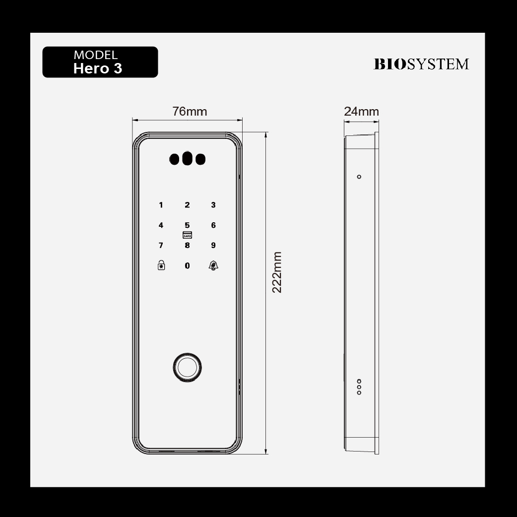 BIOSYSTEM HERO3 DIGITAL GATE LOCK WIFI APP | Shopee Singapore