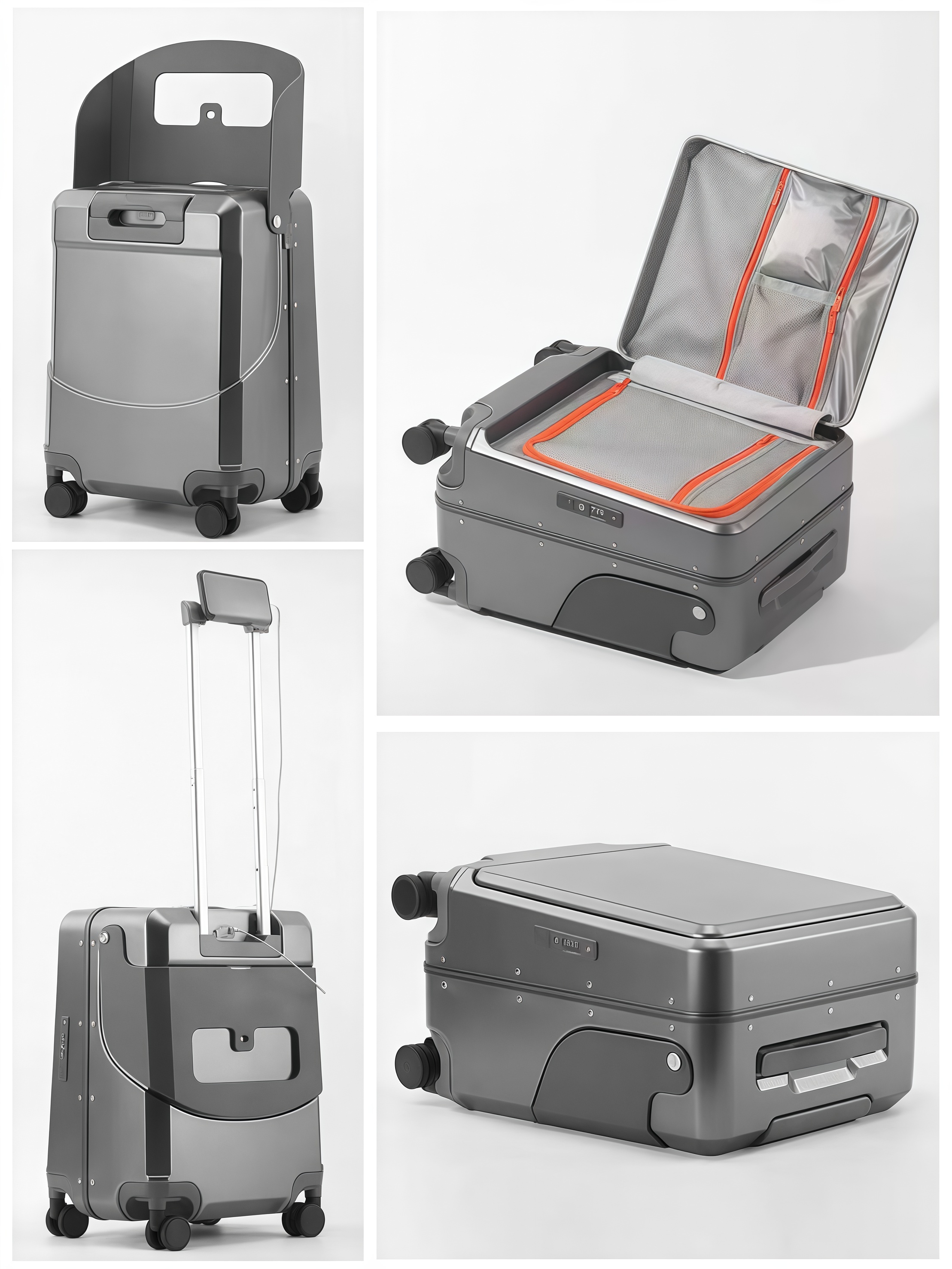 (NEW) Side Opening 20 Inch Ride-On Kids Carry-On PC Suitcase with ...