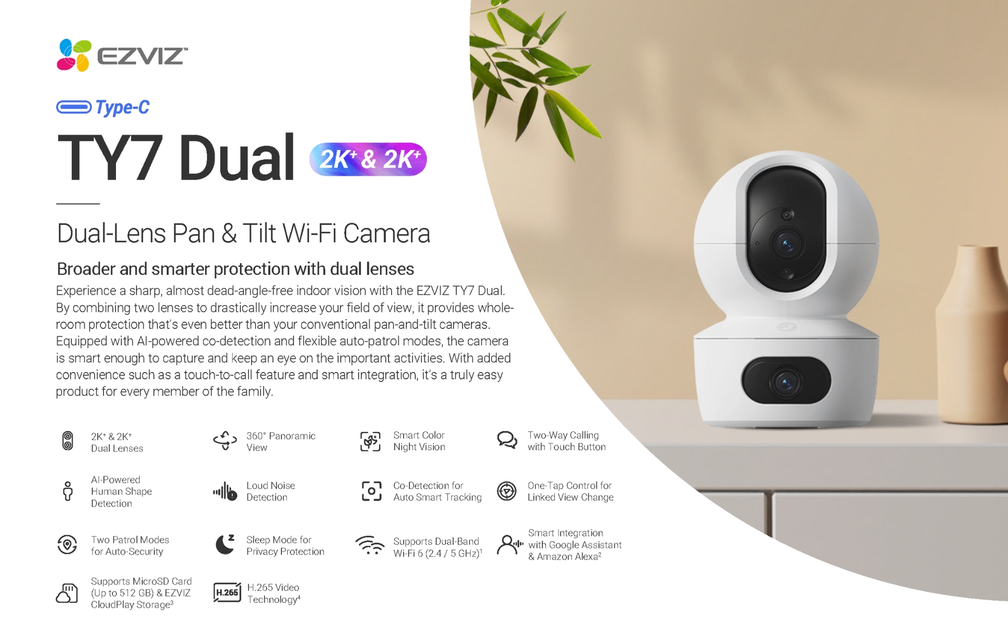 [SG Warranty] EZVIZ TY7 Dual 2K (4+4MP) Dual-Lens Pan Tilt Camera ...