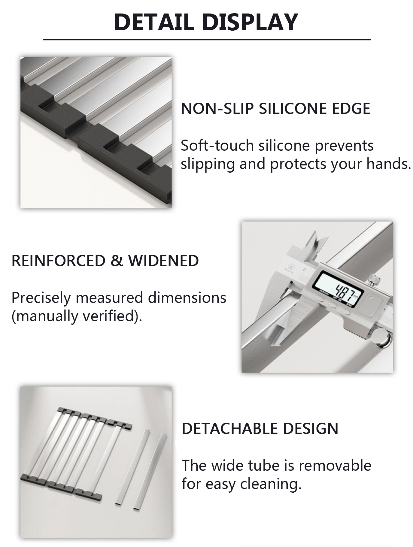 [SG Seller] 3-in-1 Sink Drain Rack Heat-Resistant Mat Foldable 304 ...