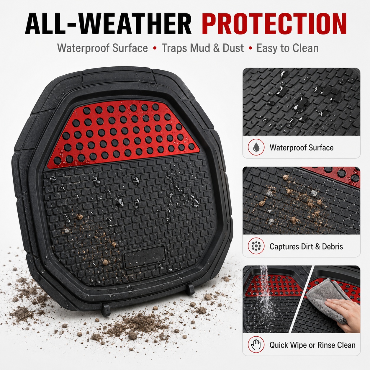【SG】Car Mat Universal Silver PVC Car Floor Mat Basin‑Shaped With ...