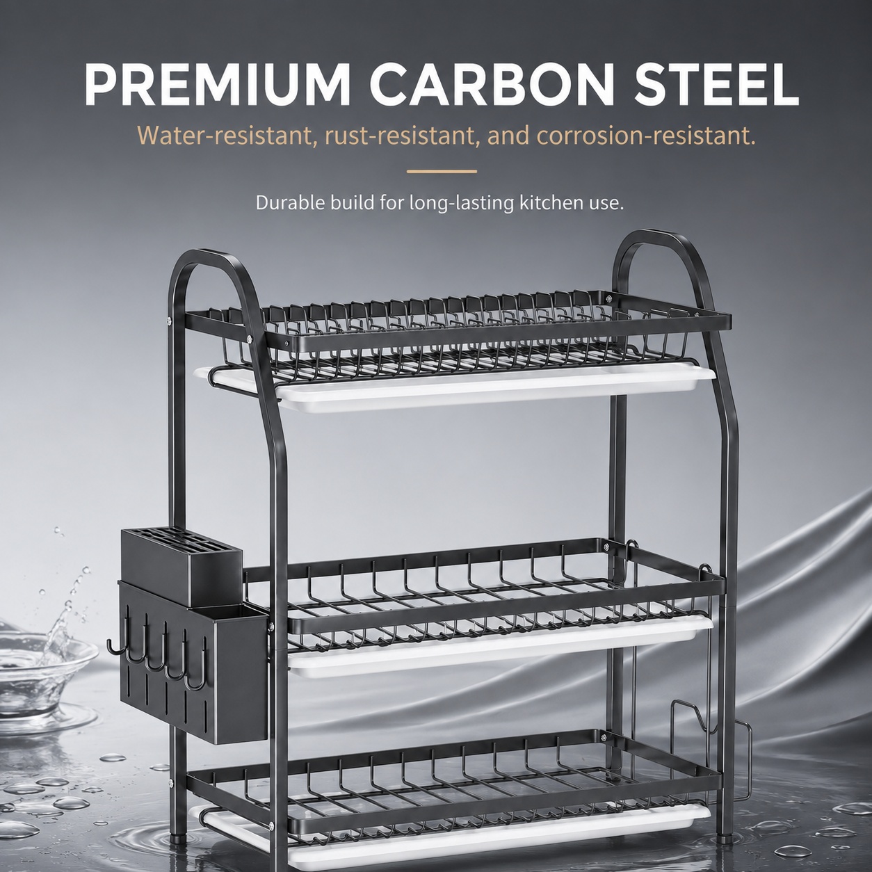 【SG】Kitchen Dish Drying Rack 2‑Tier Utensil Cutlery Storage Organizer ...
