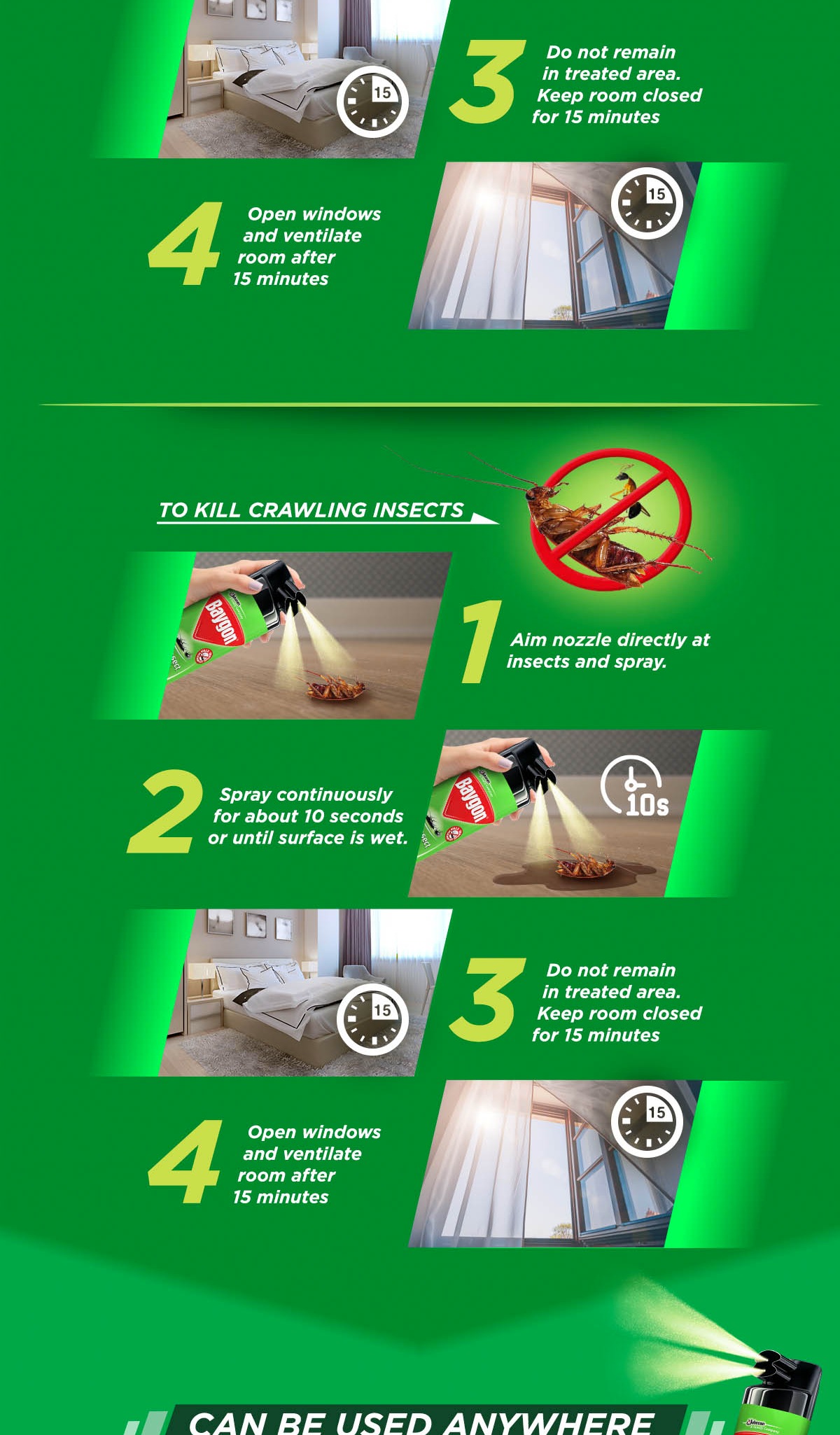 Baygon Multi Insect Killer Twin Pack & 24H Cockroach Bait Bundle ...