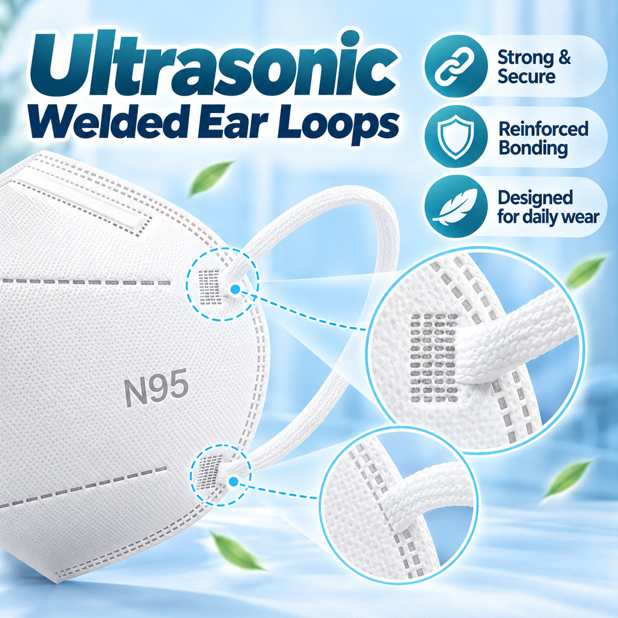 N95 Protective Face Mask 5-Ply Disposable Breathable Earloop Mask Adult ...