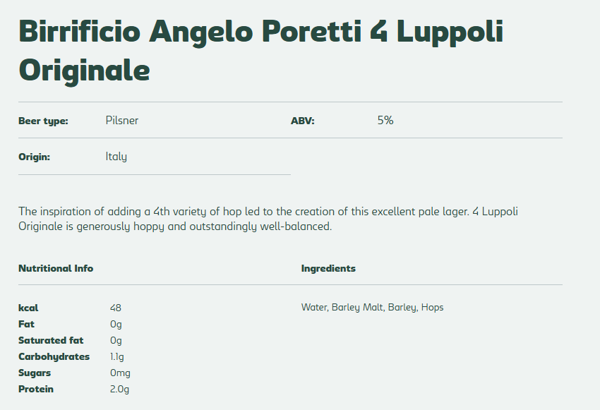 (NEW) Poretti 4 Luppoli Originale Beer 330ml (Pack of 24) | Shopee ...