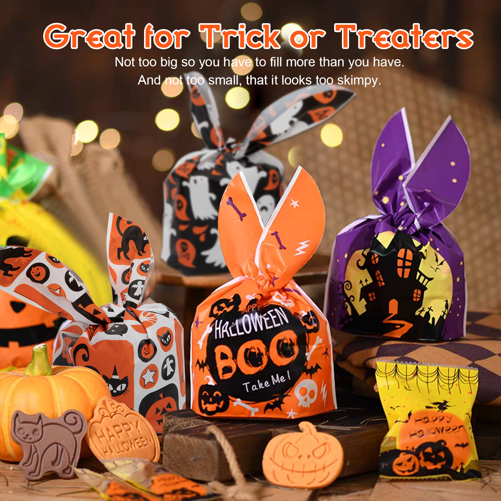 【SG STOCK】50PCS Halloween Goodie Bags | Trick or Treat Candy Gift Bags ...