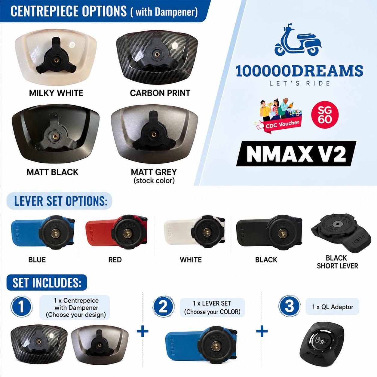 Quadlock NMAX V2 FULL SET PLUG & PLAY QUAD LOCK | Shopee Singapore