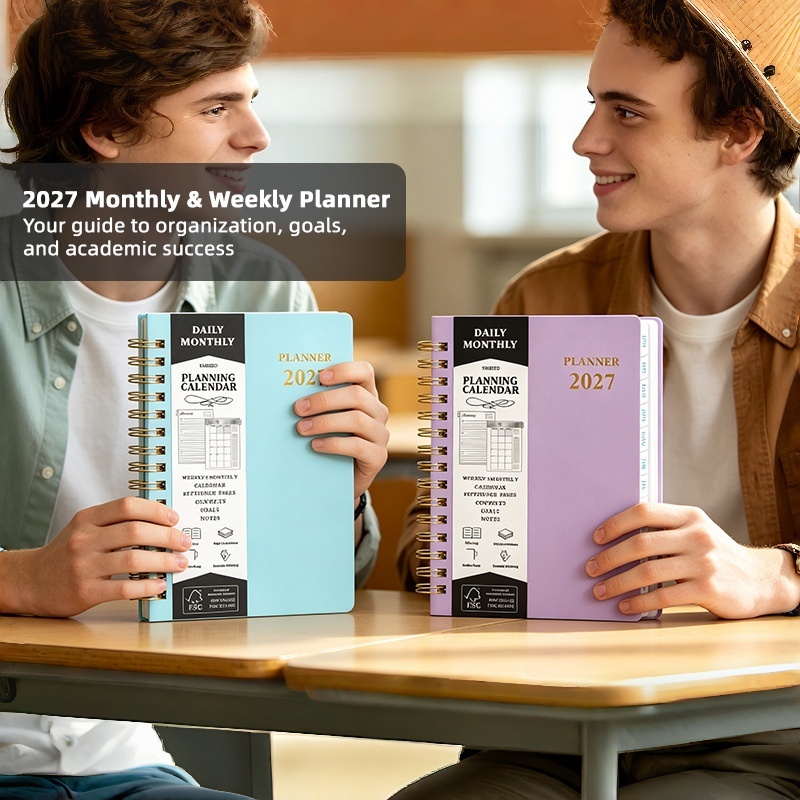 {SG} 2027 Planner A5 Weekly & Monthly Planner Notebook Waterproof 140 ...