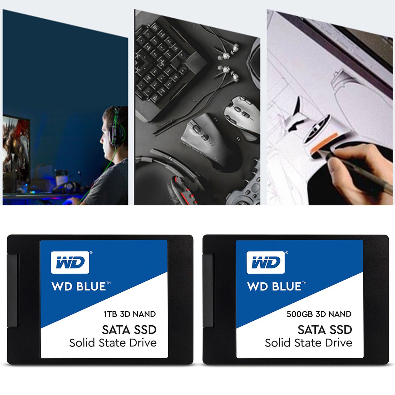 WD Blue 500GB/1TB SATA SSD 2.5 Inch Internal Solid State Drive SATA III ...