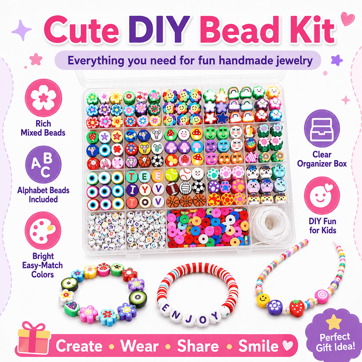 SG Stock 2300pcs Clay Beads Bracelet Making Kit Letter Beads Jewelry ...