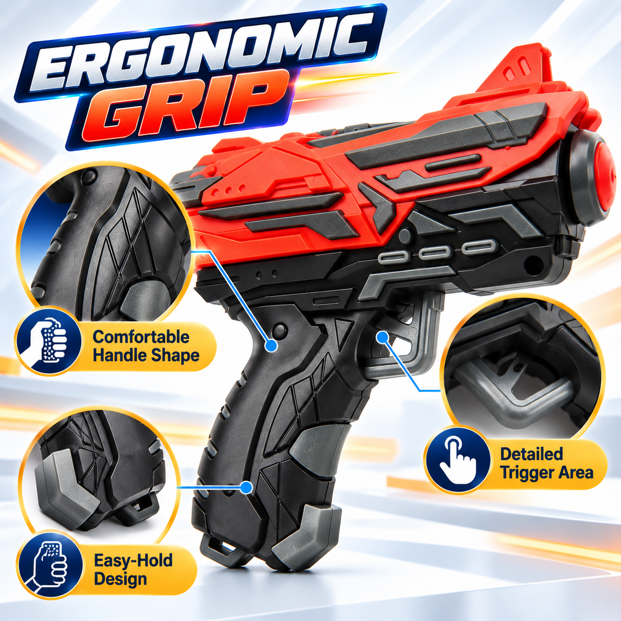 FERZ JetFire Blaster Soft Bullet Toy Gun, Compact Manual Dart Blaster ...
