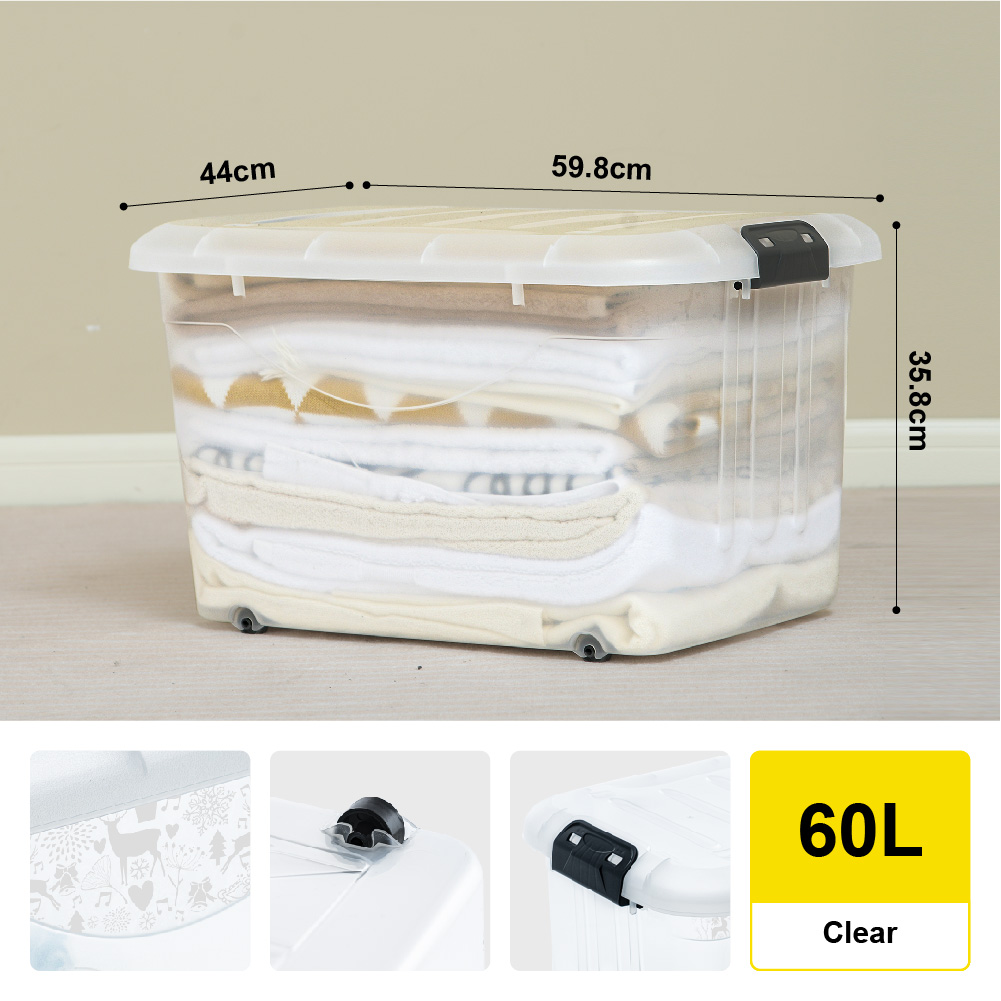 Citylife 30-60L Plastic Storage Box Stackable Storage Box Organizer Big ...