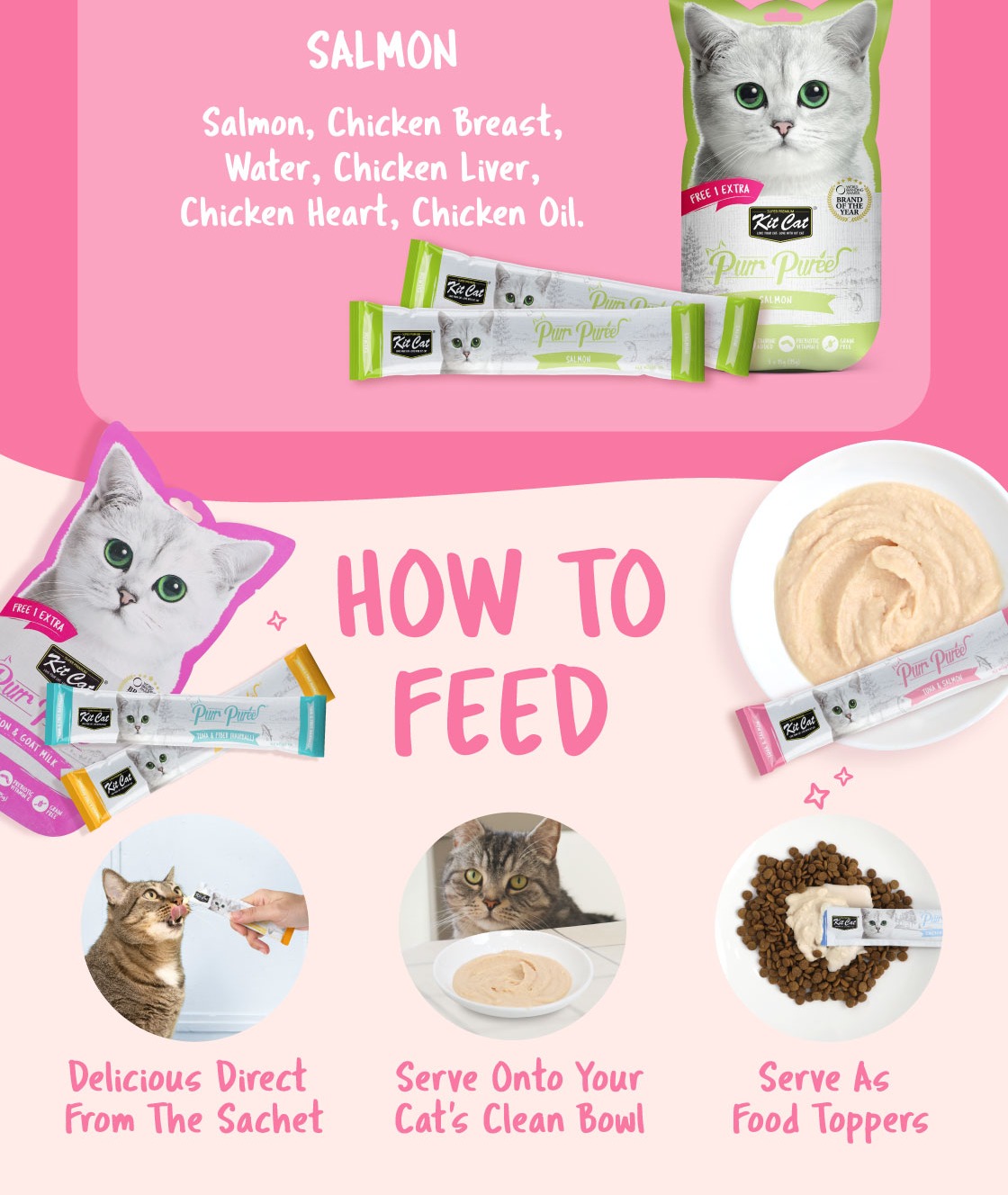 Kit Cat Purr Puree Liquid Cat Treats | Better Hydration Treats for Cats ...