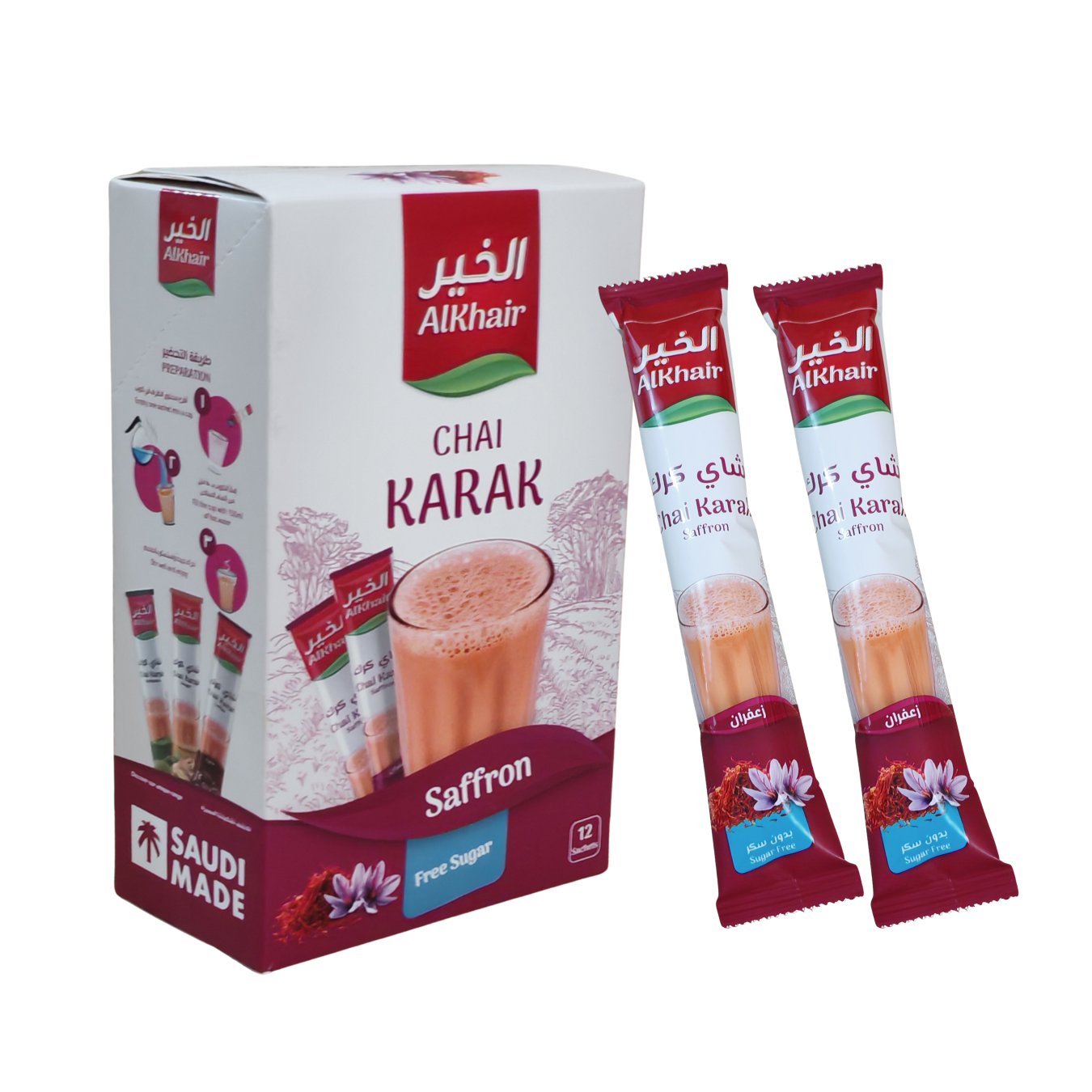 Milk Tea / Al Khair Chai Karak Saffron / Saffron Milk Tea / 12 Sachets ...