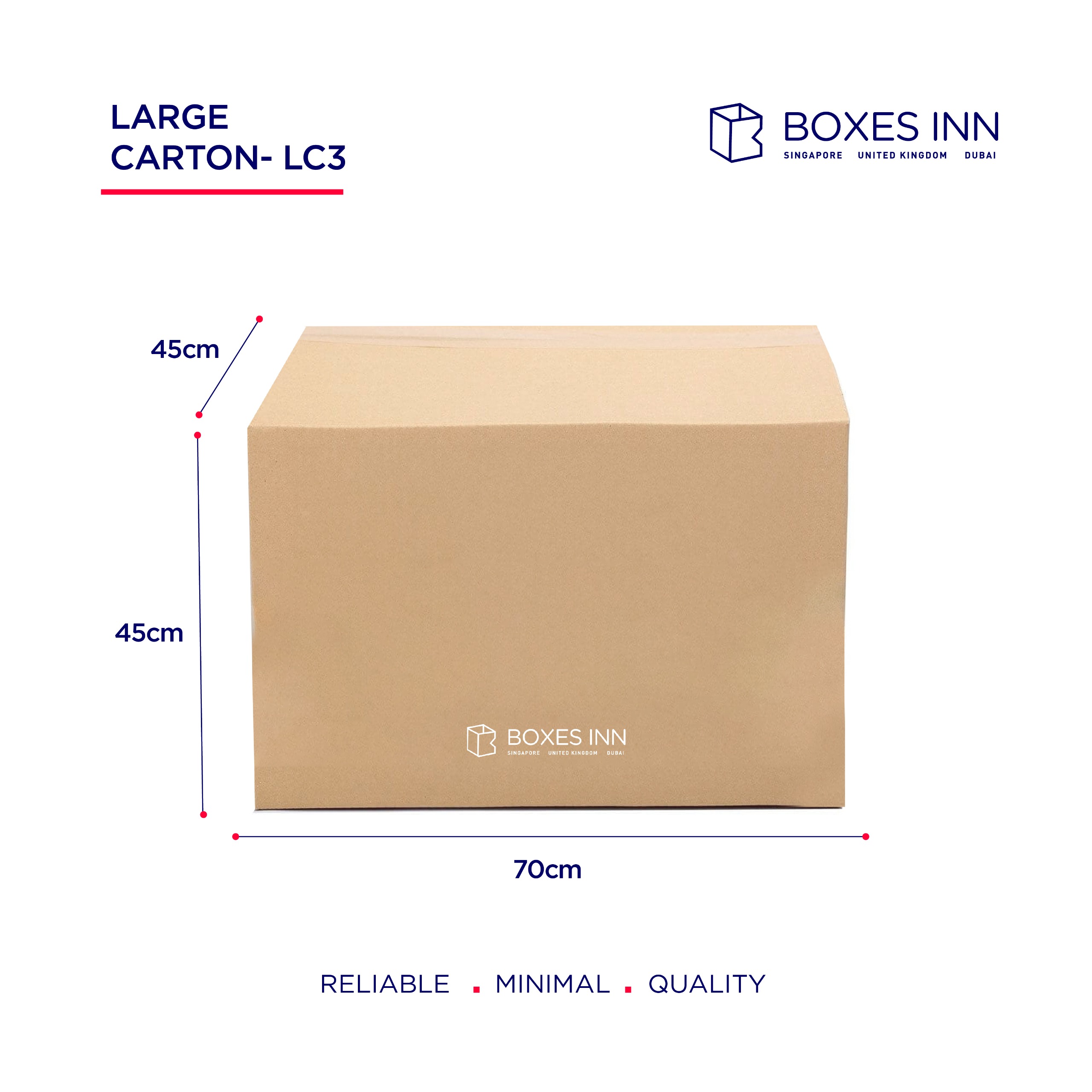 Heavy Duty Large Moving Box LC3 45x45x70cm | Durable Cardboard Carton ...