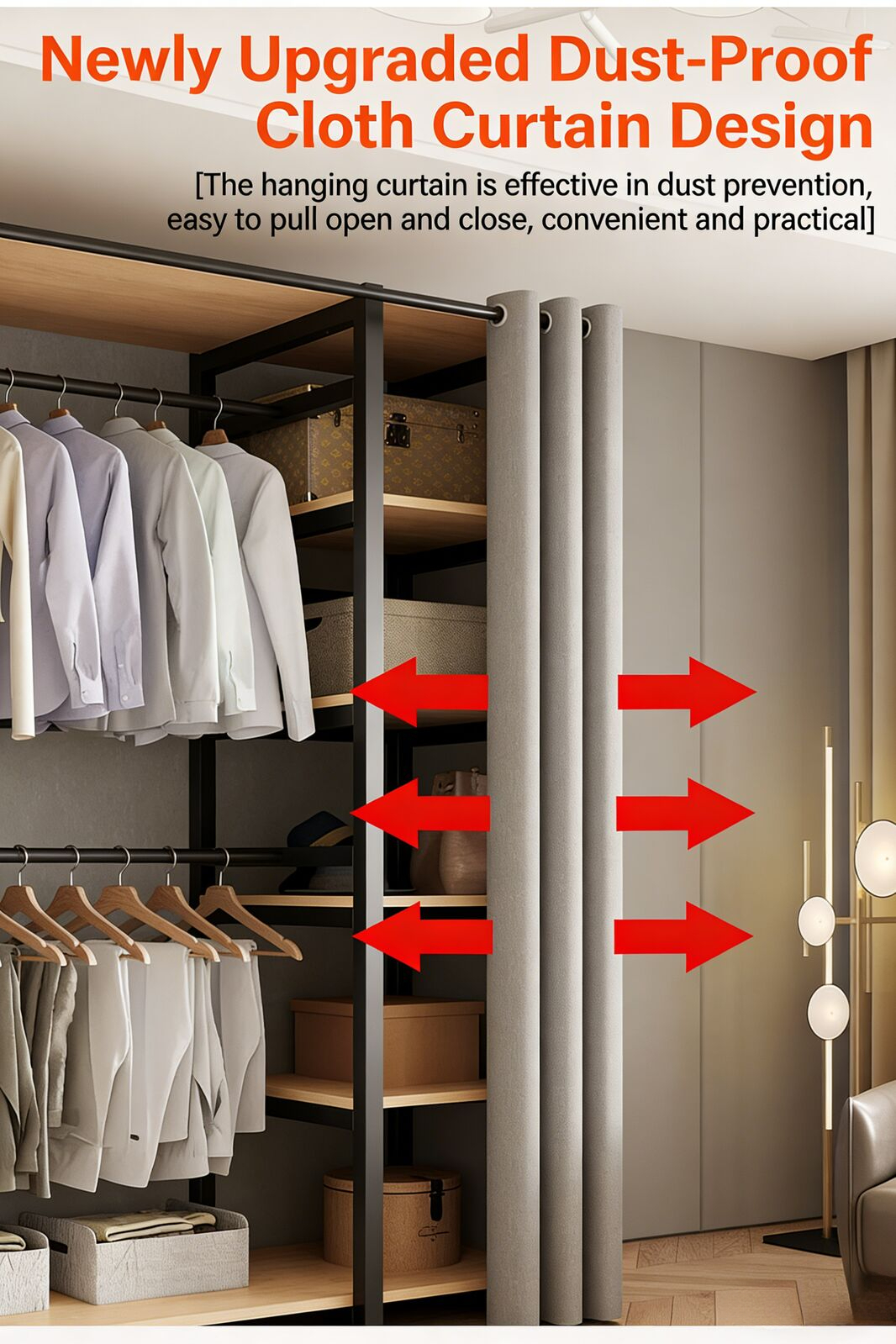 Wardrobe/coat Rack/wardrobe/clothes Rack Corner Open Assembly Metal ...