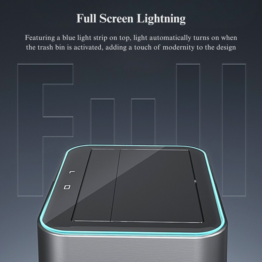 SG 20L - 50L Stainless Steel Smart Sensor Bin + LED Light Rechargeable ...