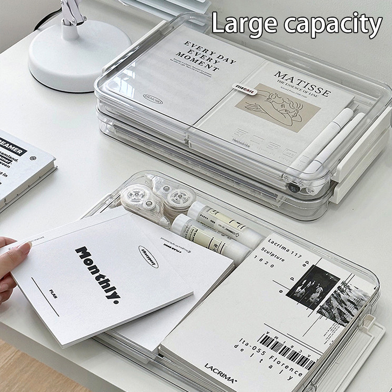 【SG Seller】File storage box A4 storage box transparent storage box ID ...