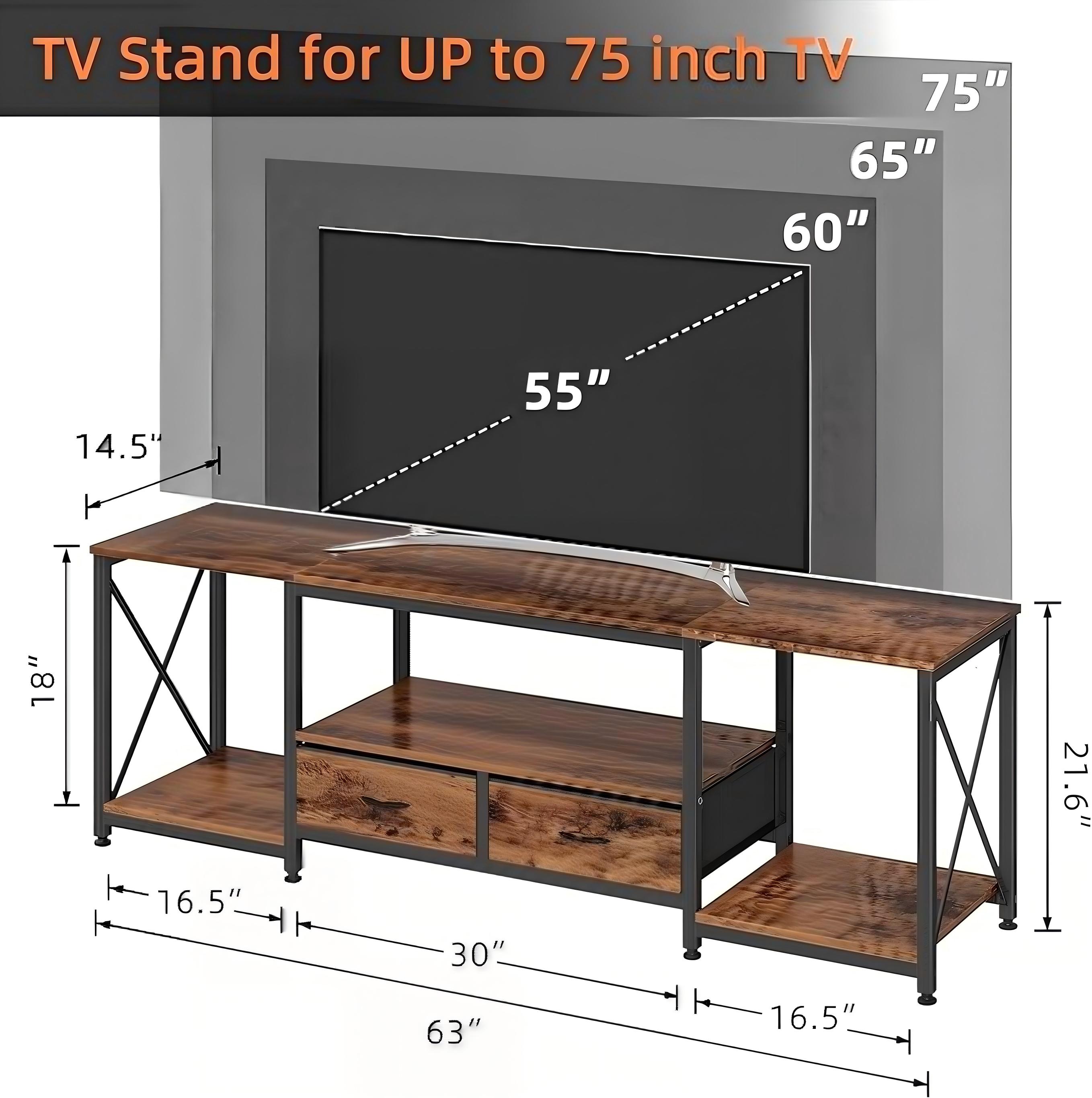 Serene Furniture 160cm TV Cabinet With Metal Frame TV Stand TV Console ...