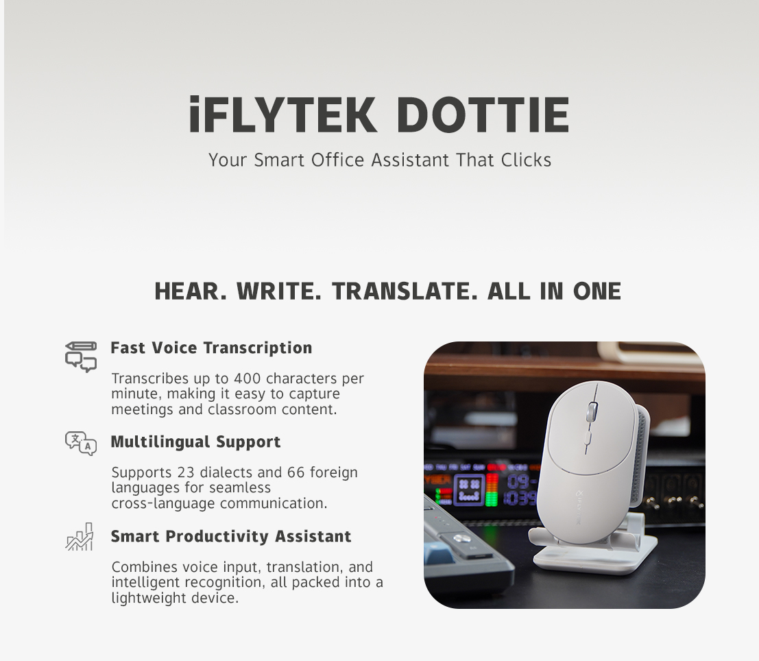 iFLYTEK Dottie Wireless M320 Mouse - Voice Transcription/ AI Writing ...