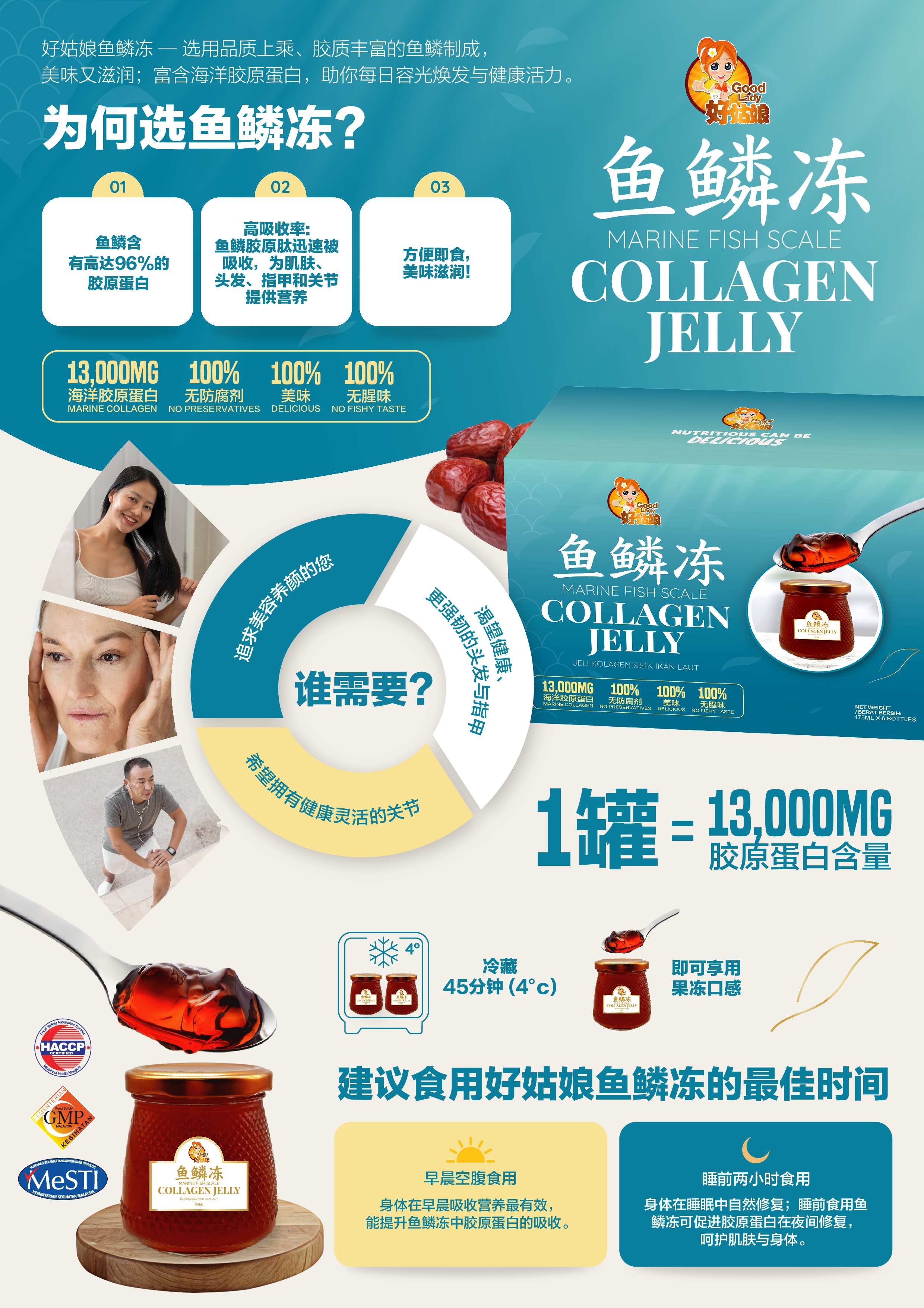 [READY STOCK IN SG] Fish Scale Collagen 魚鱗冻天然胶原蛋白 *13,000mg Collagen ...