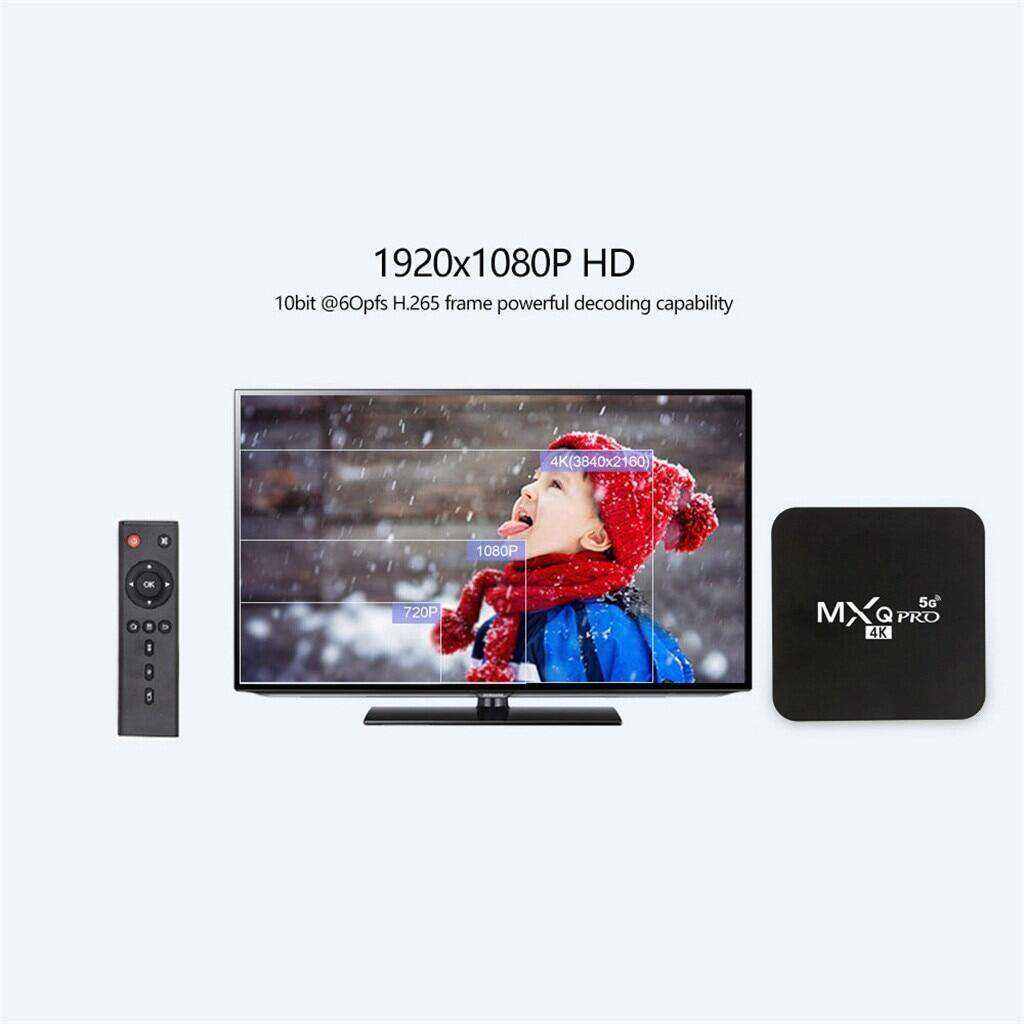 MXQ Pro Smart TV Box 4K Smart Media Player Set-top Box2.4G&5G Wifi8GB ...