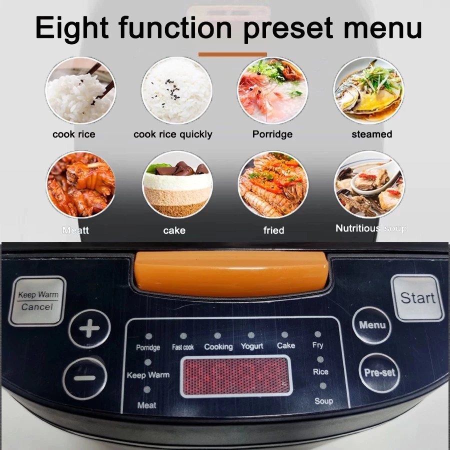 5L Big Rice cookerRice Cooker Multifunction Smart Screen Electric Rice ...