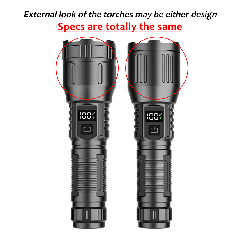 High Power Laser LED Flashlight Torch Light 500m Range Built-in Power ...