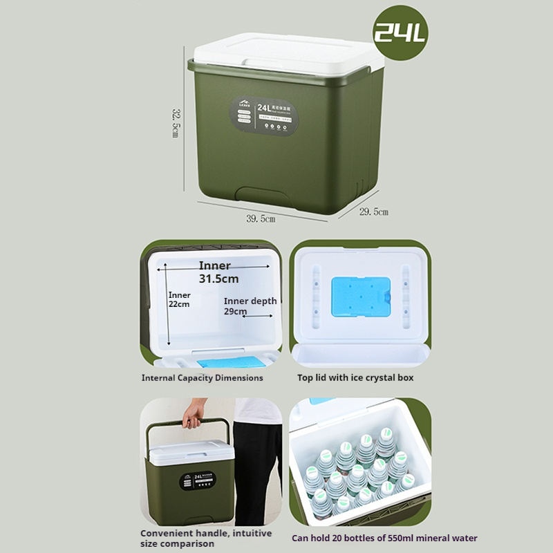 6L 9L 15L 24L Ice Box Camping Small Cooler Box Food&Drink Fishing Heavy ...