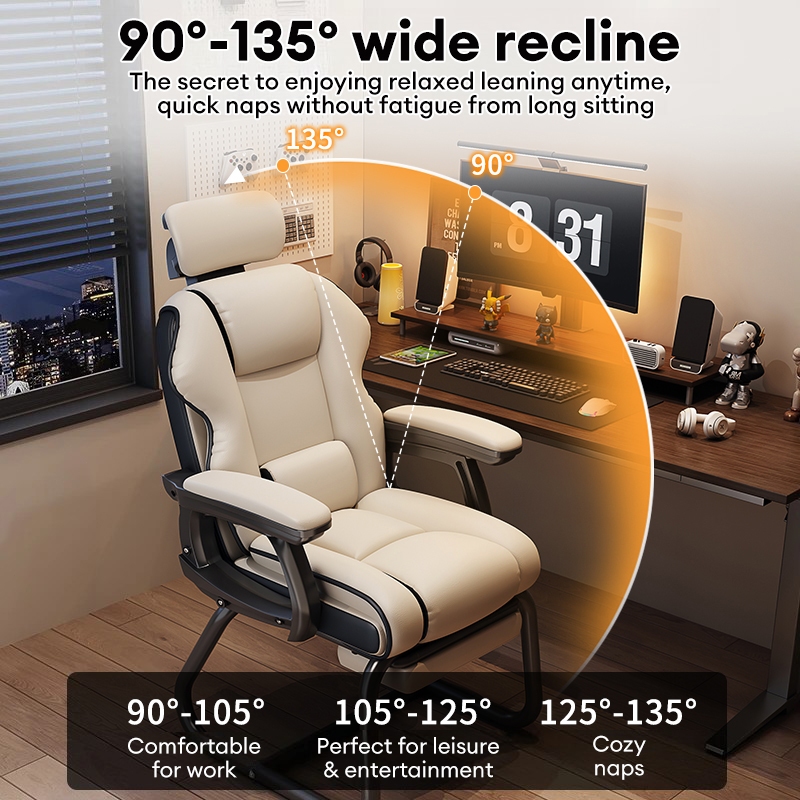 OSUM High-back Ergonomic home office Chair Study chair with leg rest ...