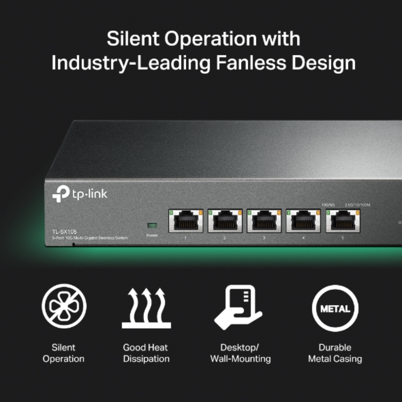 TP-Link TL-SX105 5-Port 10G Desktop Switch TP Link SX105 Switch TP Link ...
