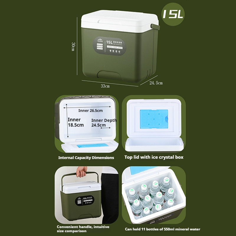 6L 9L 15L 24L Ice Box Camping Small Cooler Box Food&Drink Fishing Heavy ...