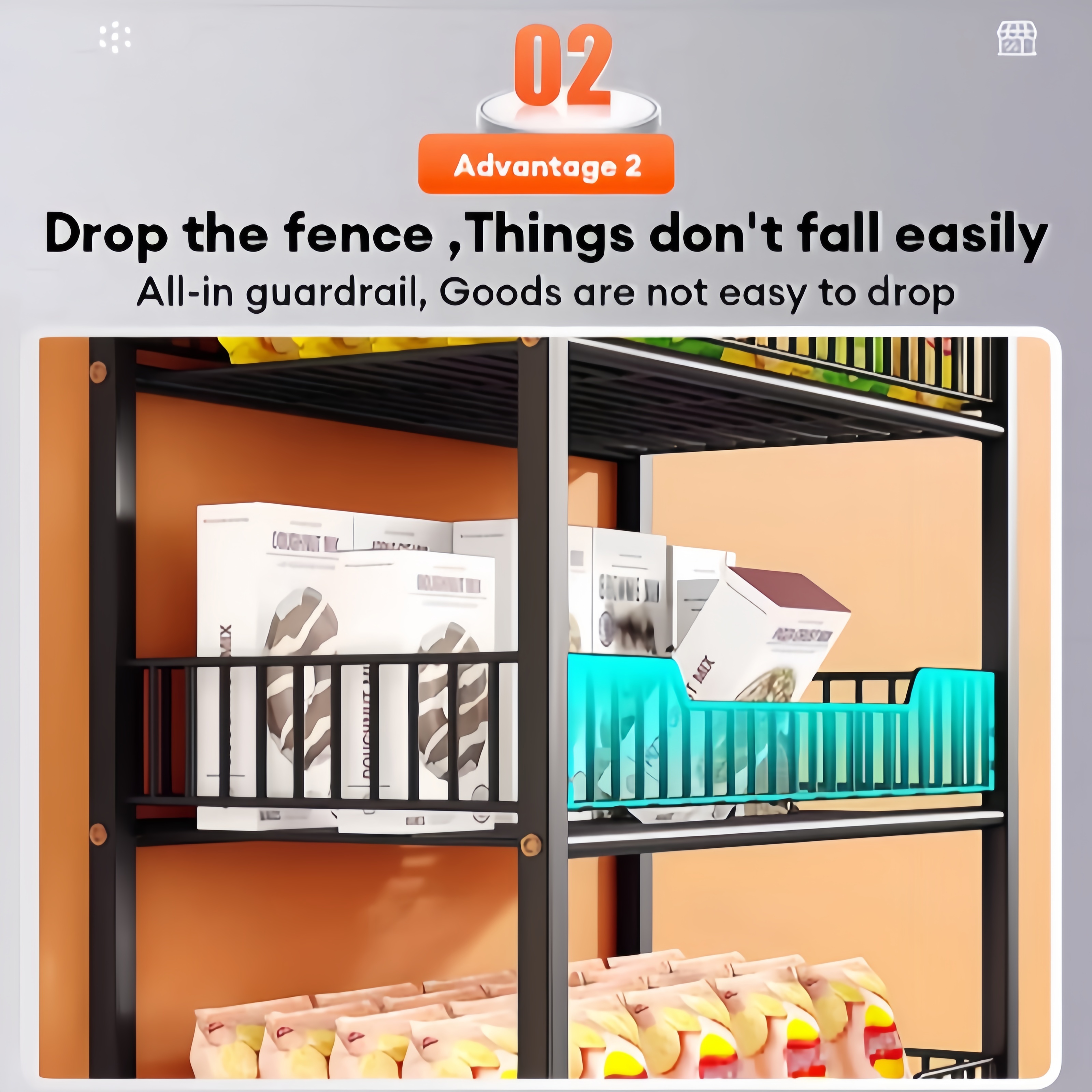 Snack Storage Shelf 5 Layer Grocery Rack With Wheels Mobile Display ...