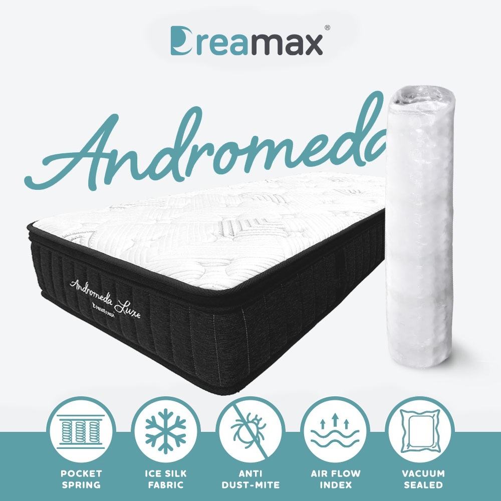 DREAMAX Gemini 10 Inch 7 Zone Pocket Spring Mattress 25cm Bed Latex 4 ...