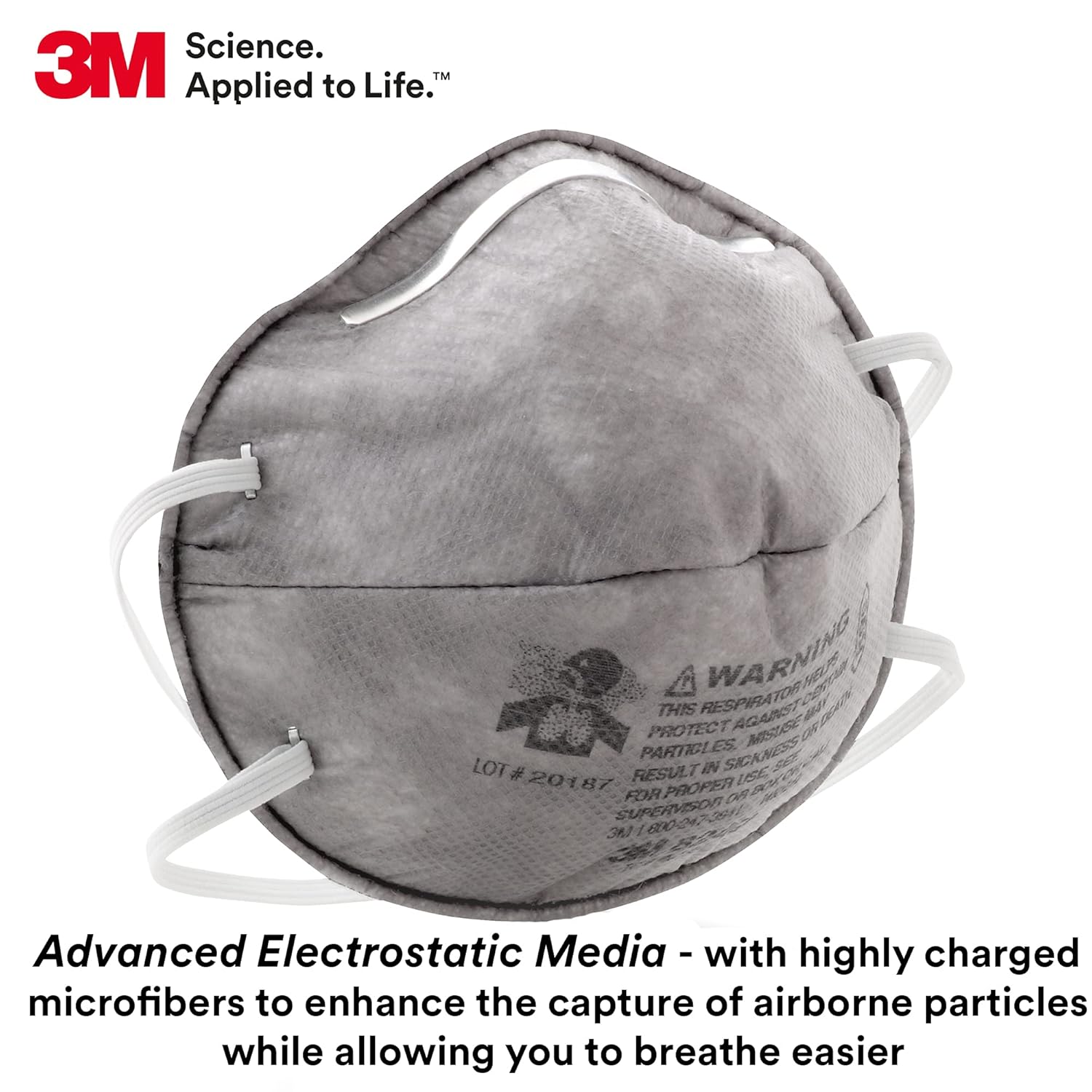 3M Particulate Respirator 8247, R95, with Nuisance Level Organic Vapor ...
